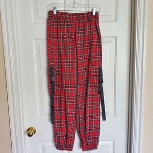 Shein Plaid Cargo Jogger Pants